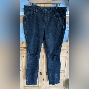 American Eagle Outfitters Black Distressed Jeans